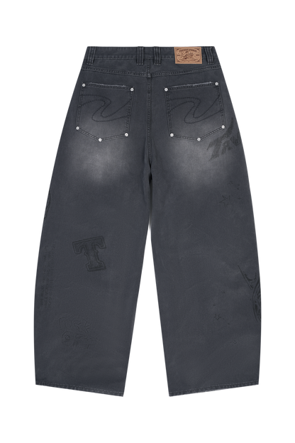 Scribbled Double Knee Pants