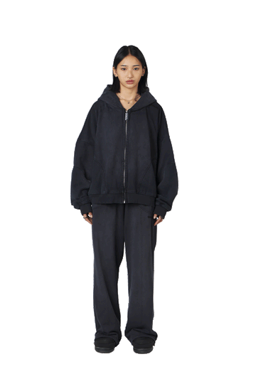 Ash Black Zip Hoodie