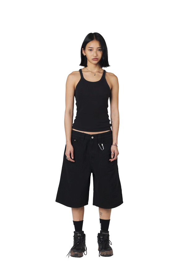 Trendt Vision Black Jorts デニム ショートパンツ Black Jorts – Trendt Vision