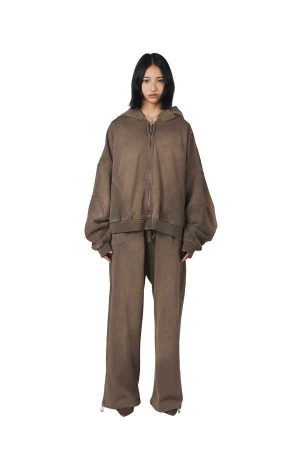 Mud Brown Zip Hoodie