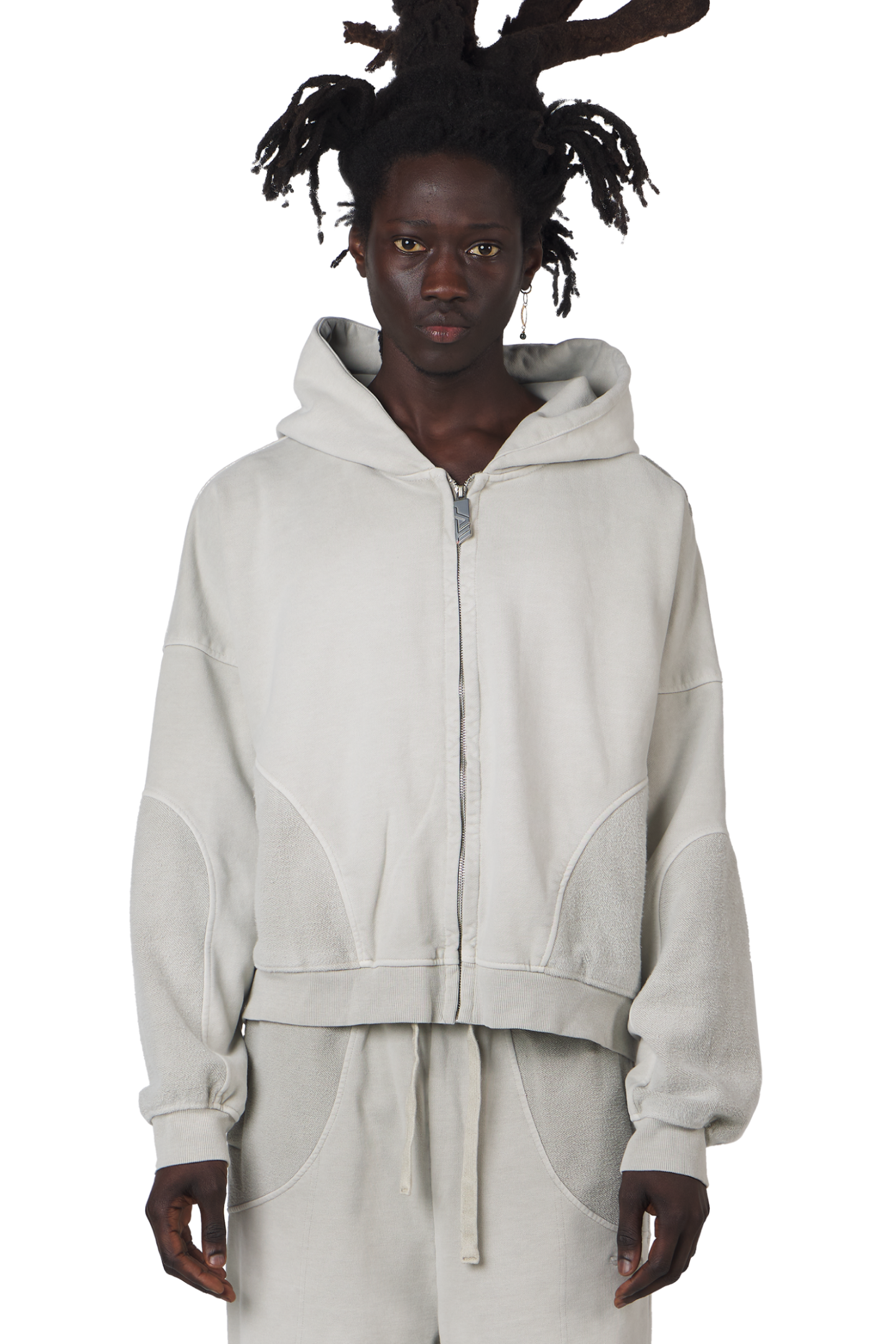 Stone Grey Zip Hoodie