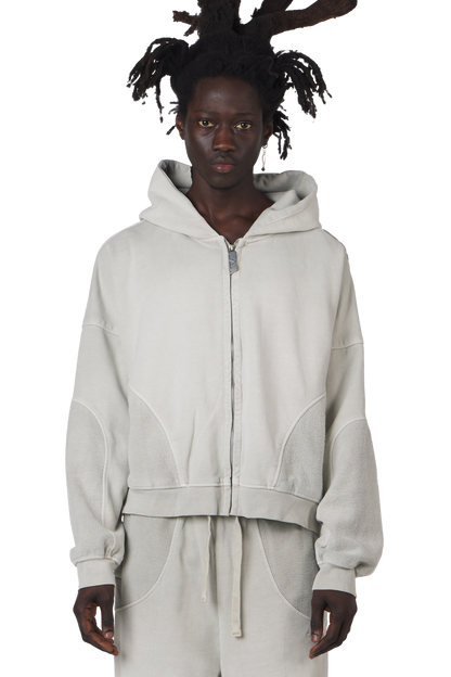 Stone Grey Zip Hoodie