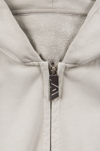 Stone Grey Zip Hoodie