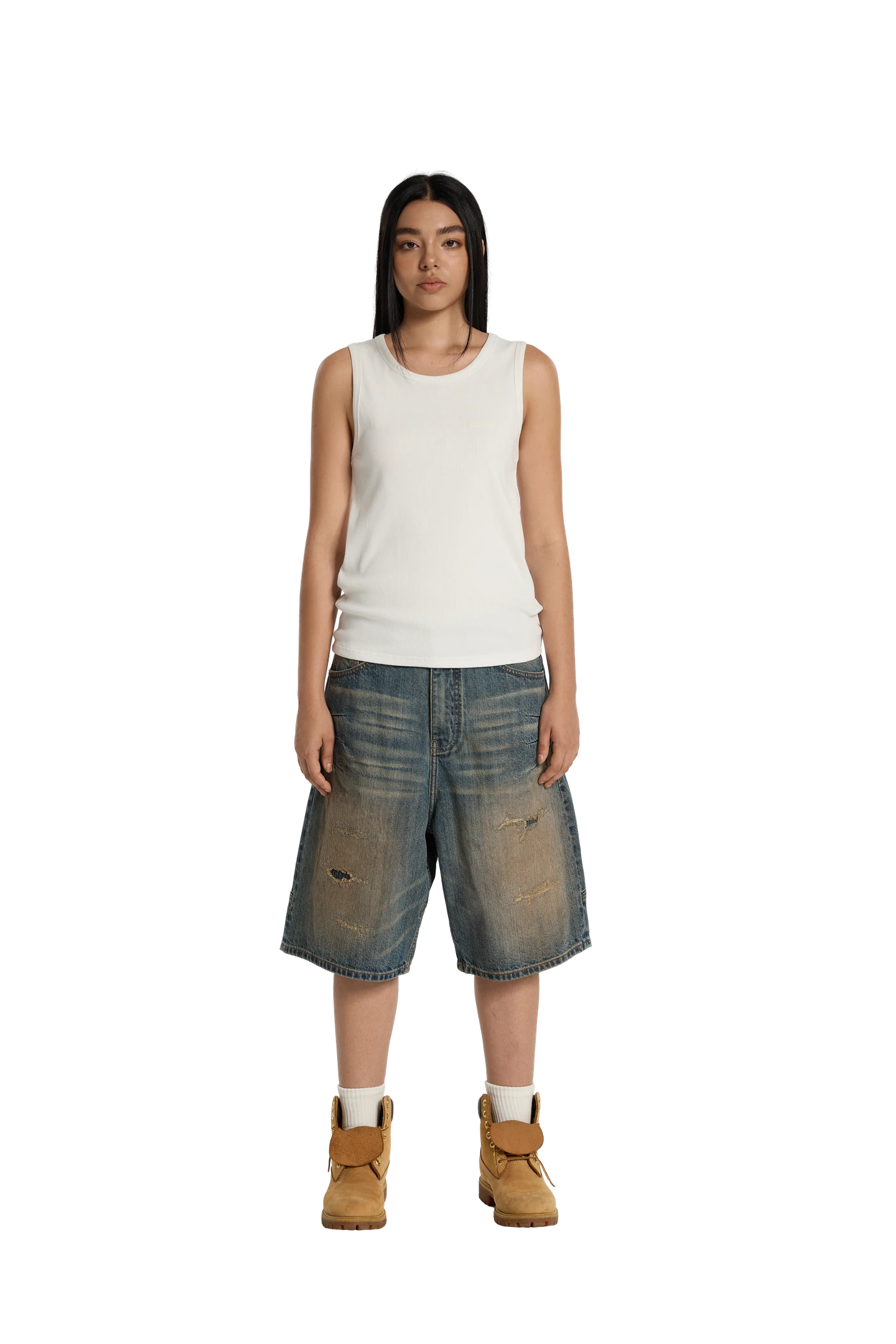 Ribbed Tank Top White