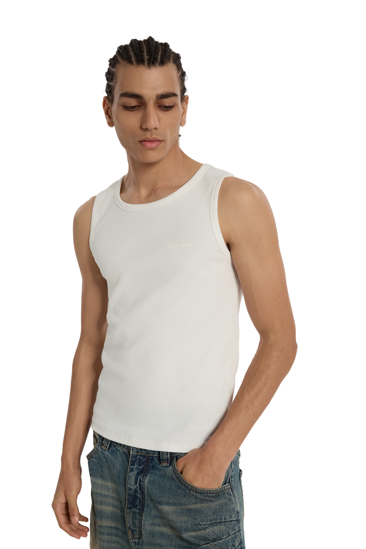 Ribbed Tank Top White