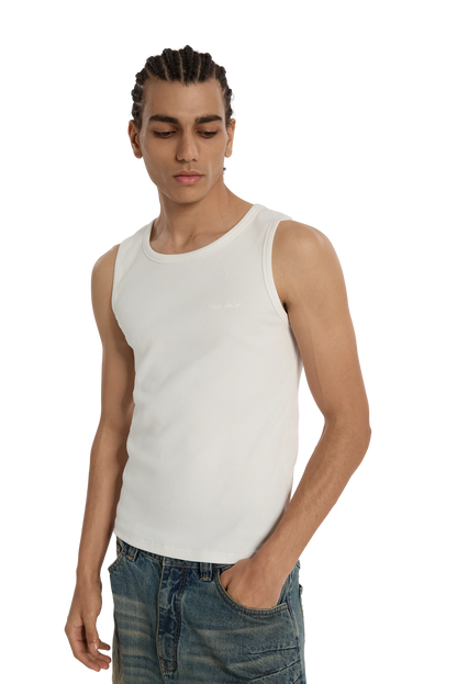 Ribbed Tank Top White