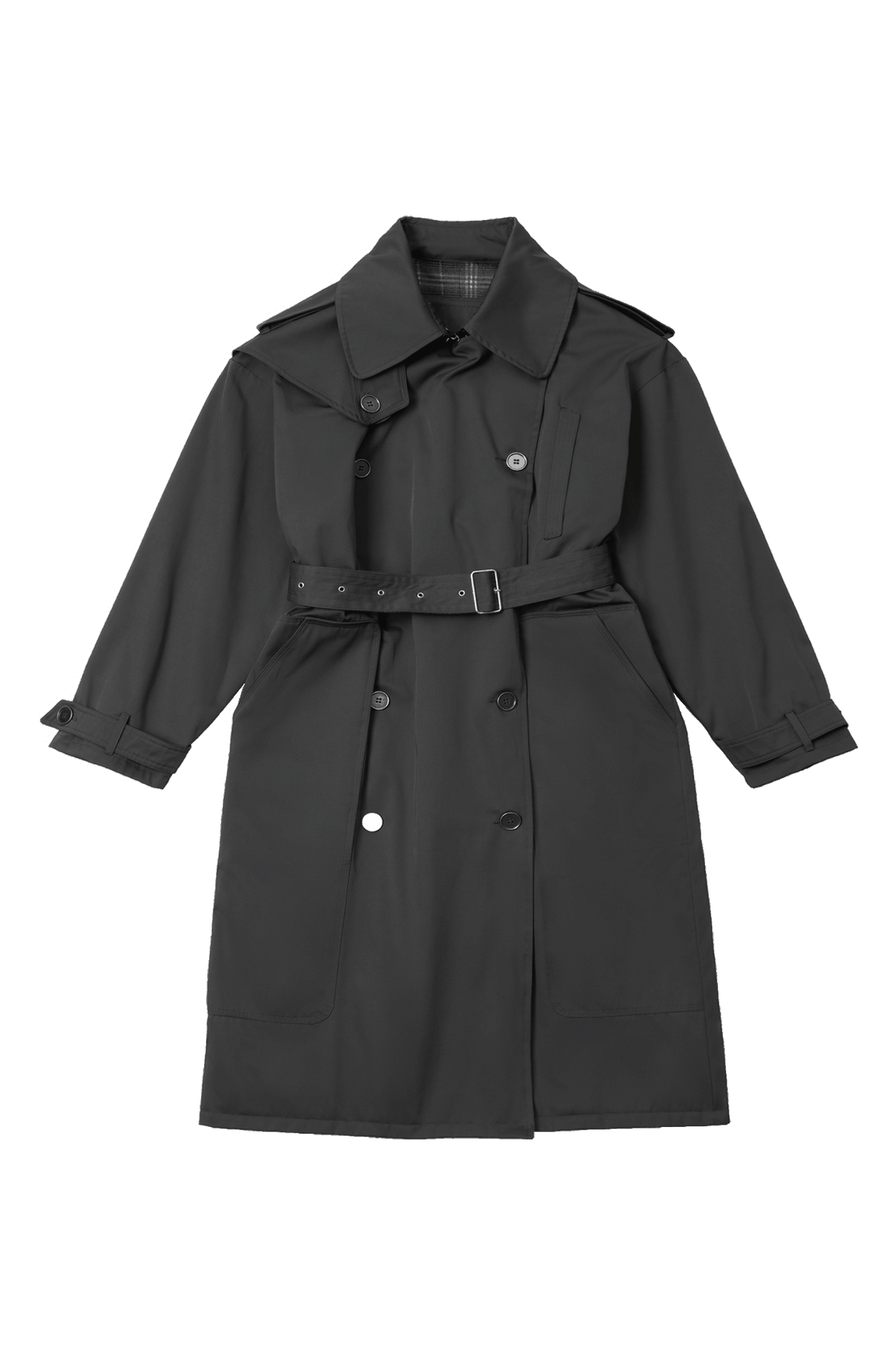 Reversible Plaid Trench Coat