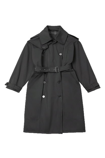 Reversible Plaid Trench Coat