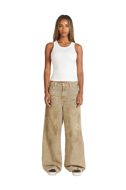 Twill Pants Beige