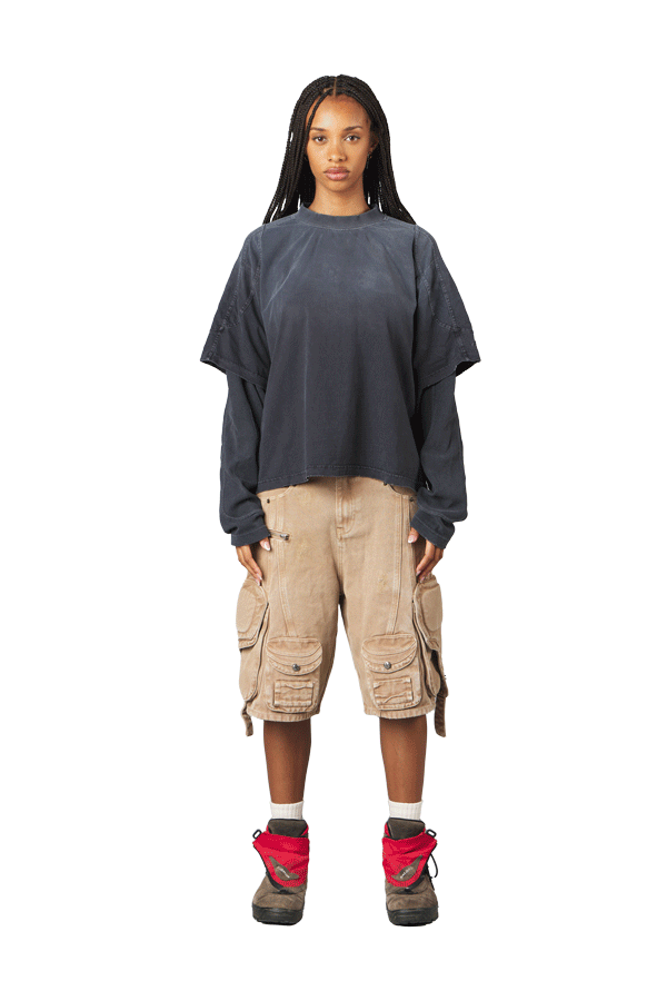 Black Double Layered Long Sleeve
