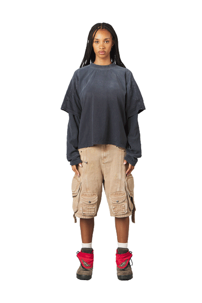 Black Double Layered Long Sleeve