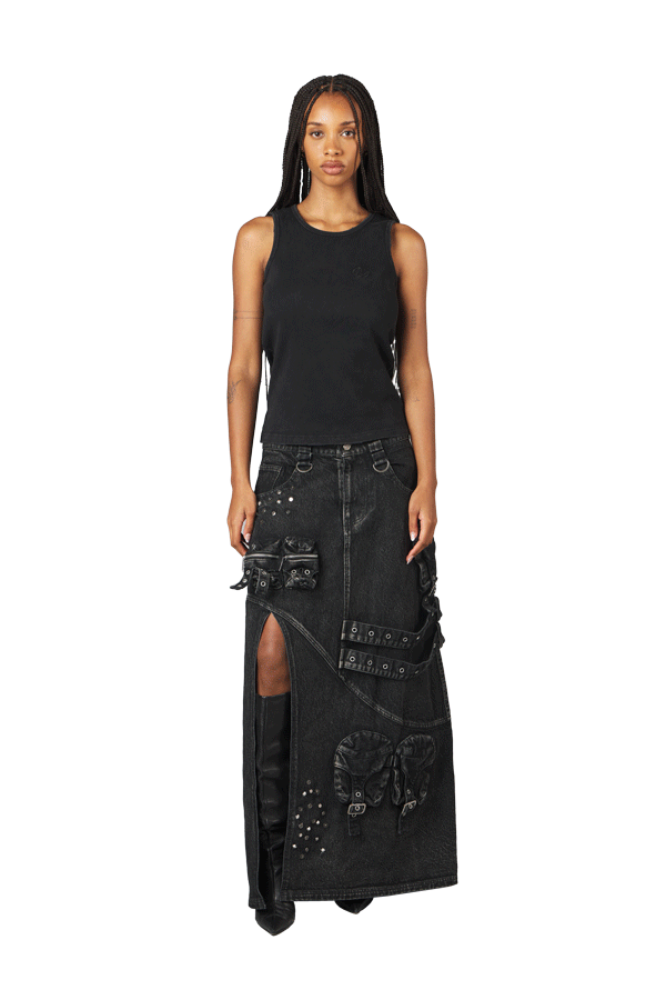 Black "Echoes" Tank Top