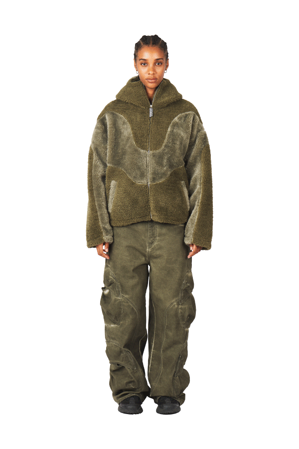 Burnt Olive Fleece Jacket