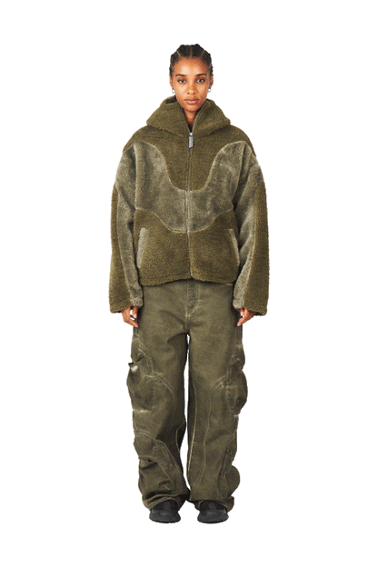 Burnt Olive Fleece Jacket