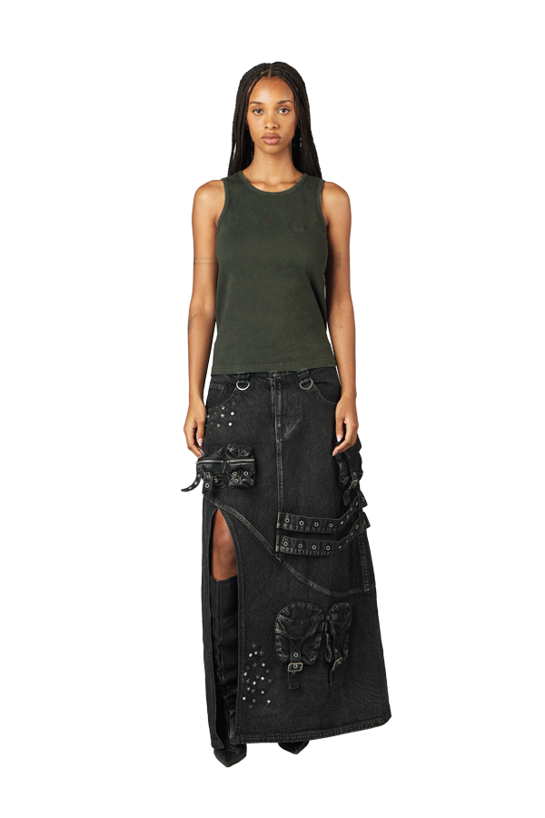Olive "Echoes" Tank Top