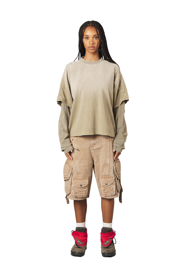Sand Double Layered Long Sleeve