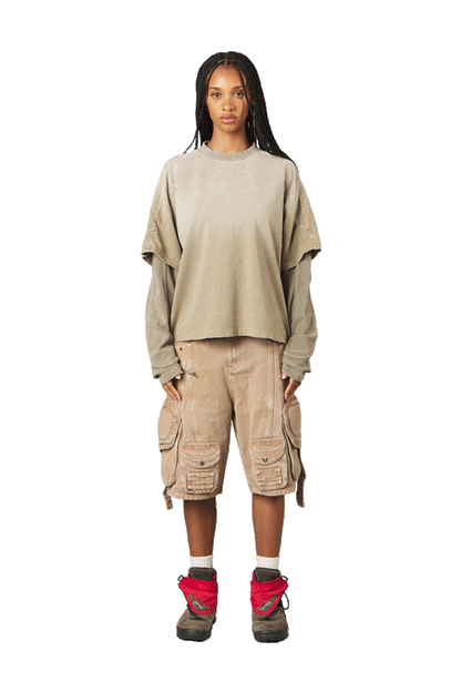 Sand Double Layered Long Sleeve