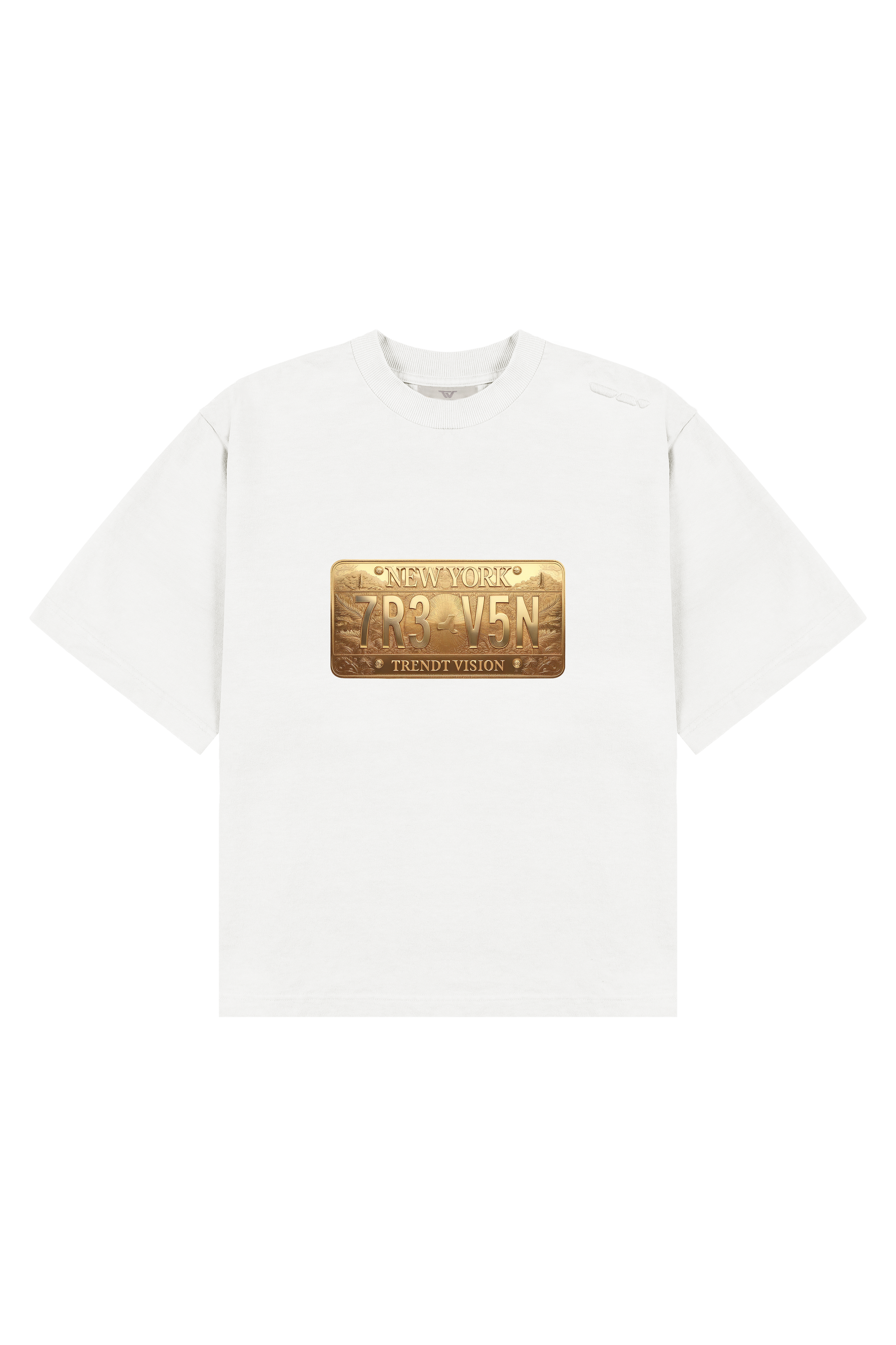 Gold License Plate Tee – Trendt Vision