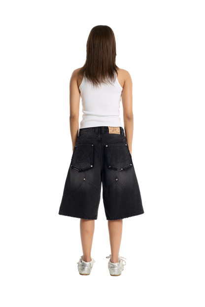 Washed Jorts Black