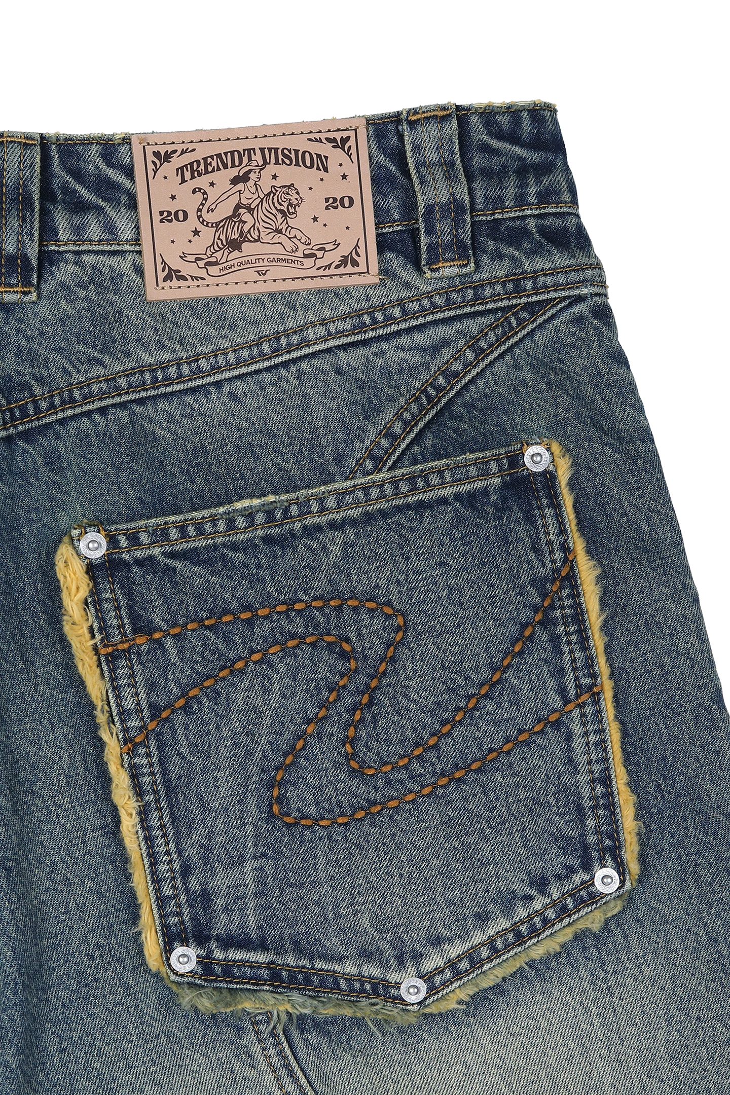 Washed Jorts Yellow Blue