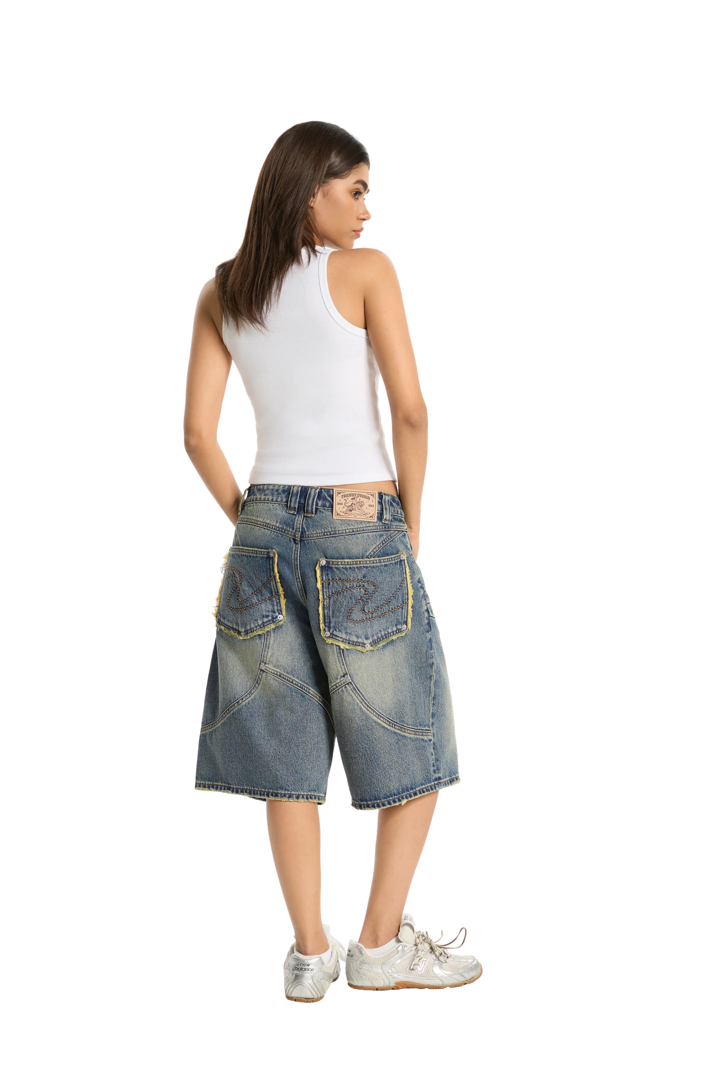 Washed Jorts Yellow Blue