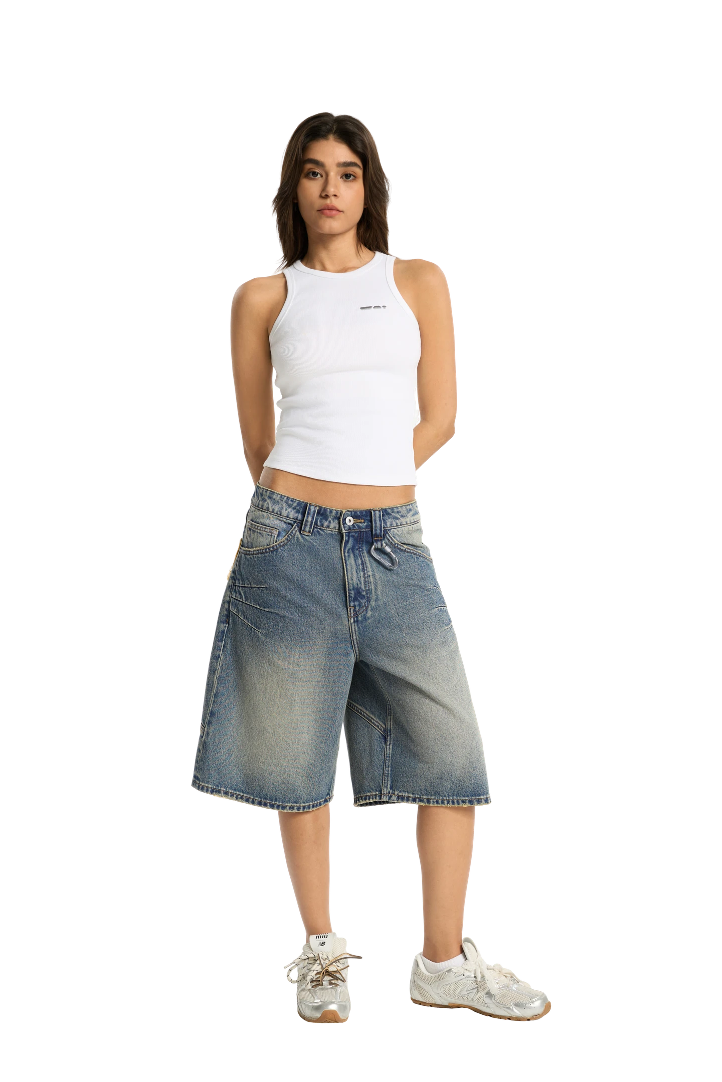 Washed Jorts Yellow Blue
