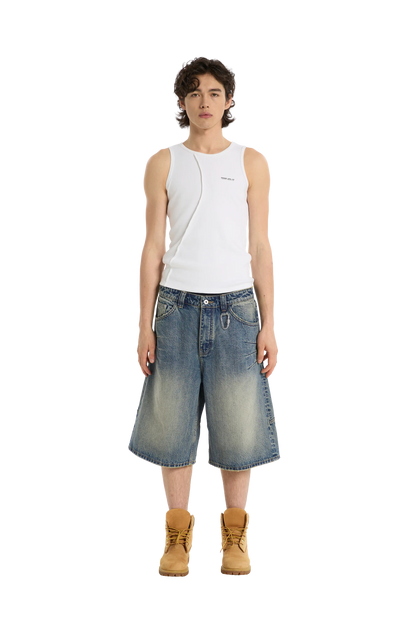 Washed Jorts Yellow Blue