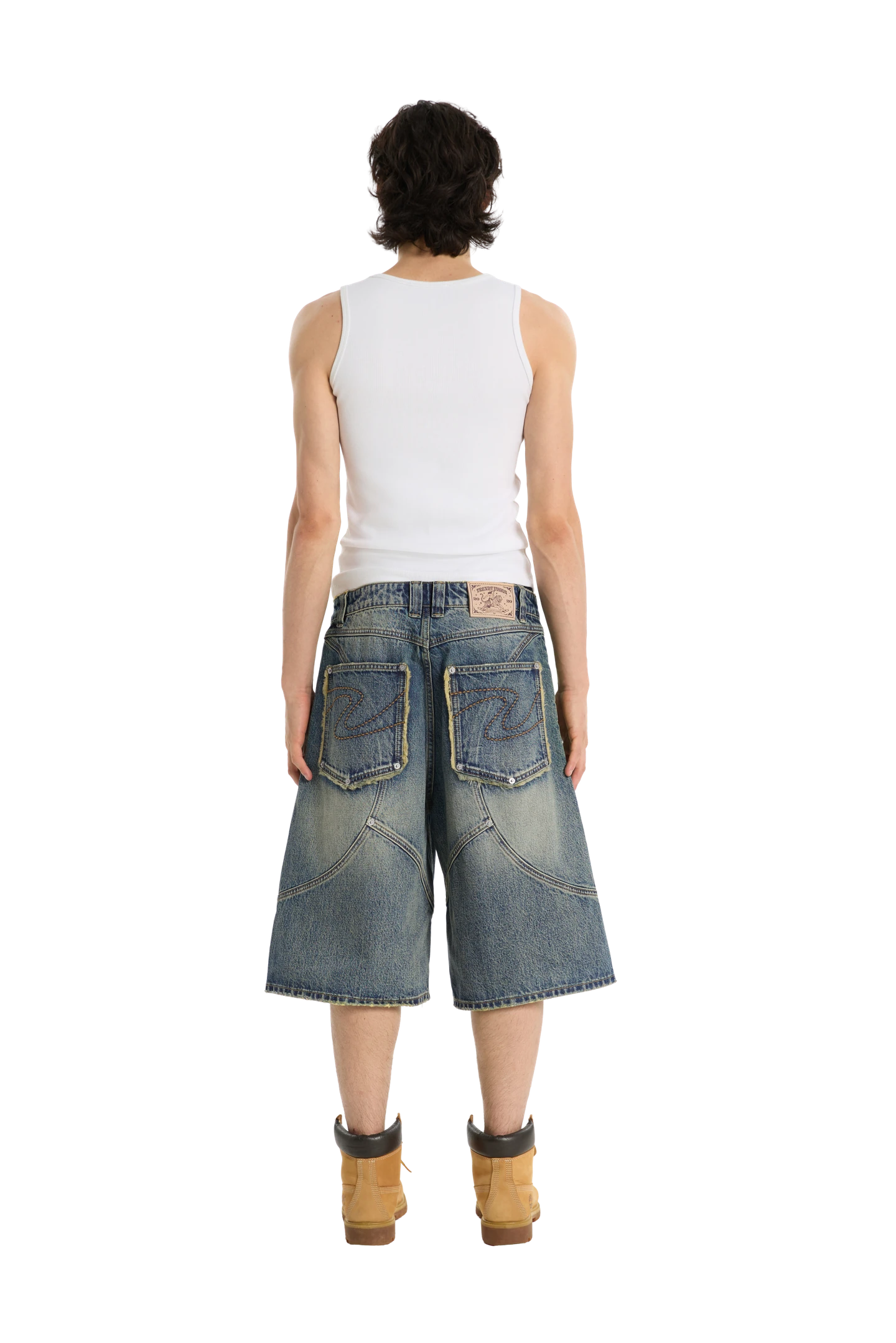 Washed Jorts Yellow Blue