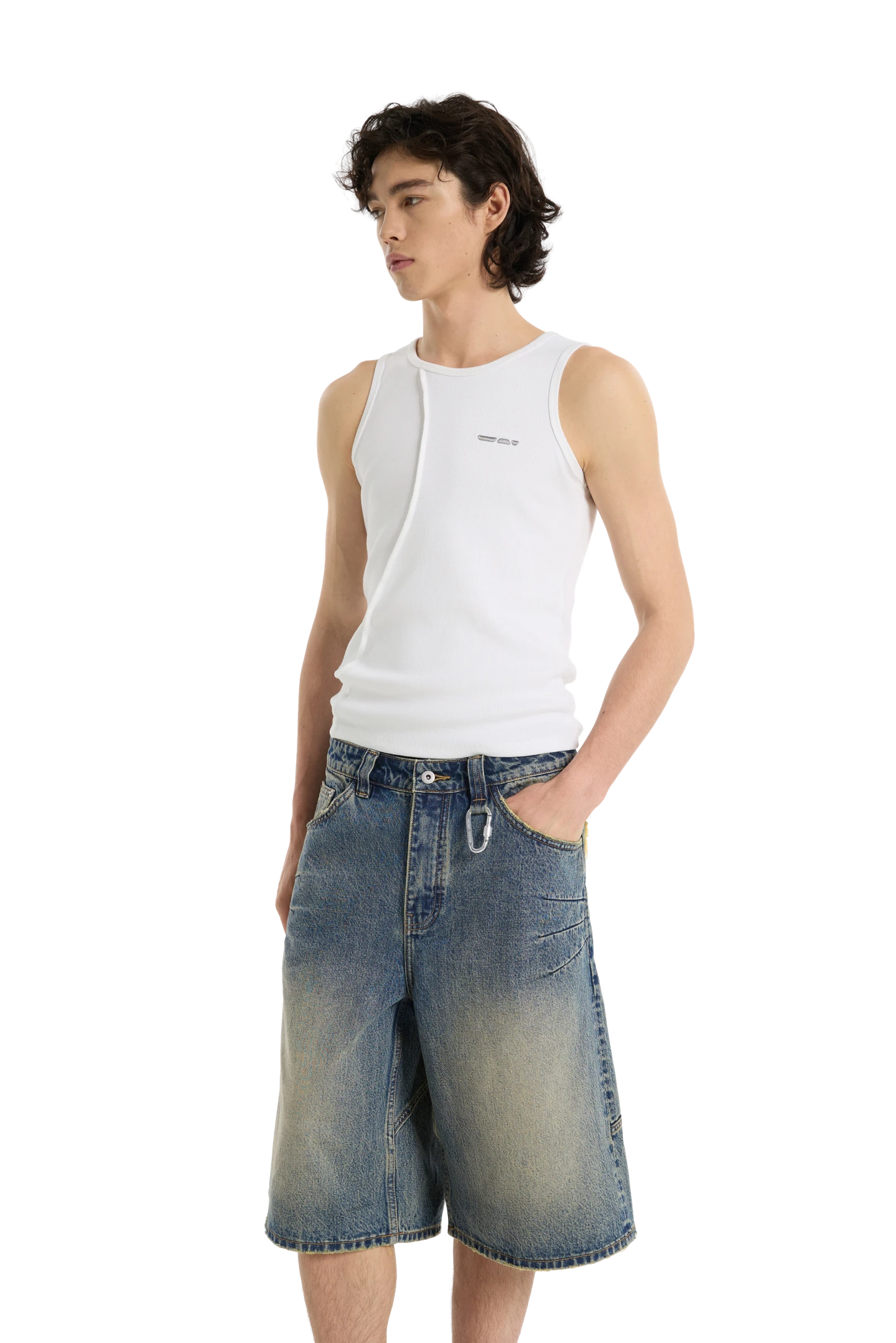 Washed Jorts Yellow Blue