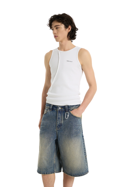 Washed Jorts Yellow Blue