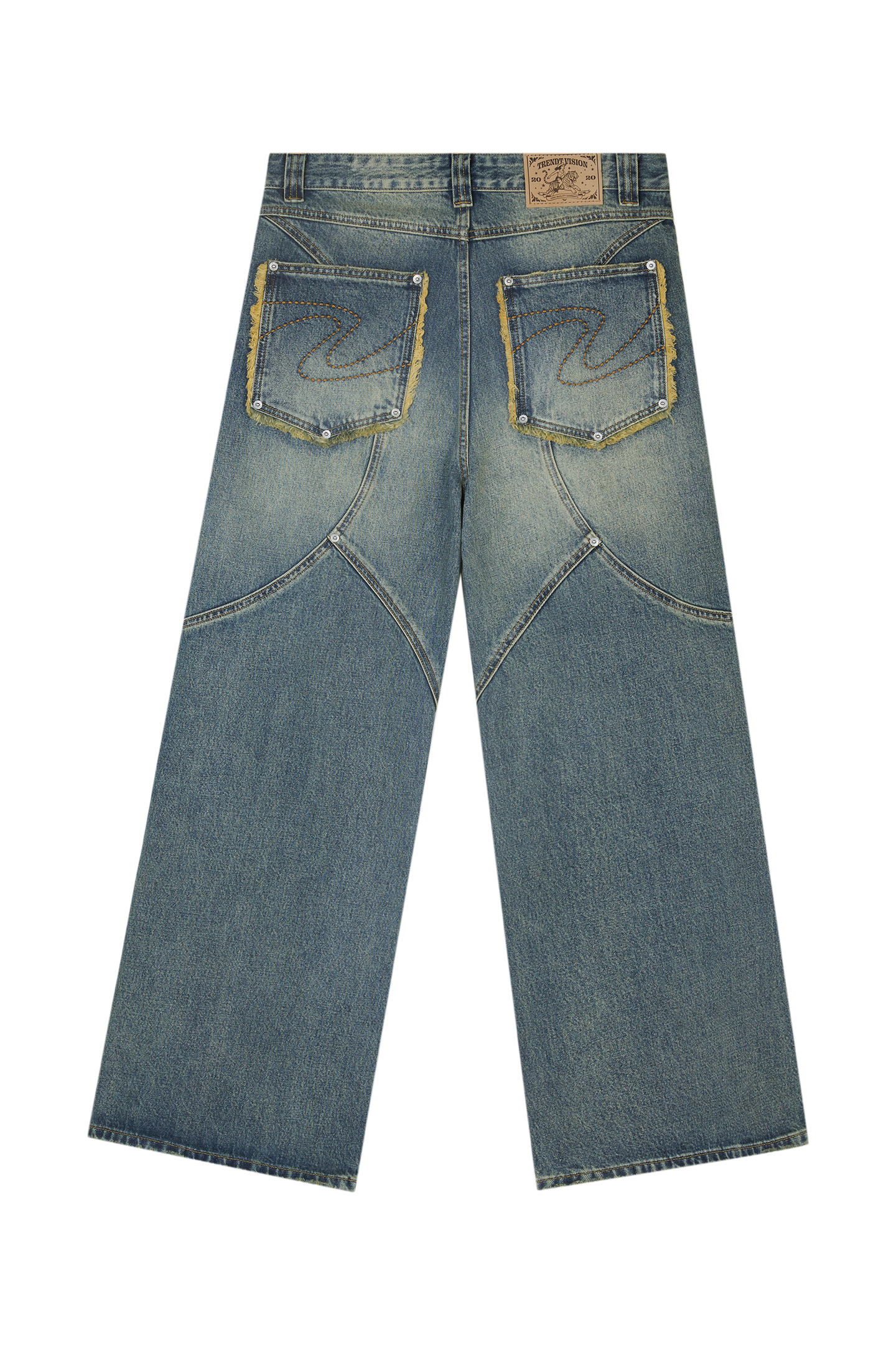 Washed Denim Yellow Blue