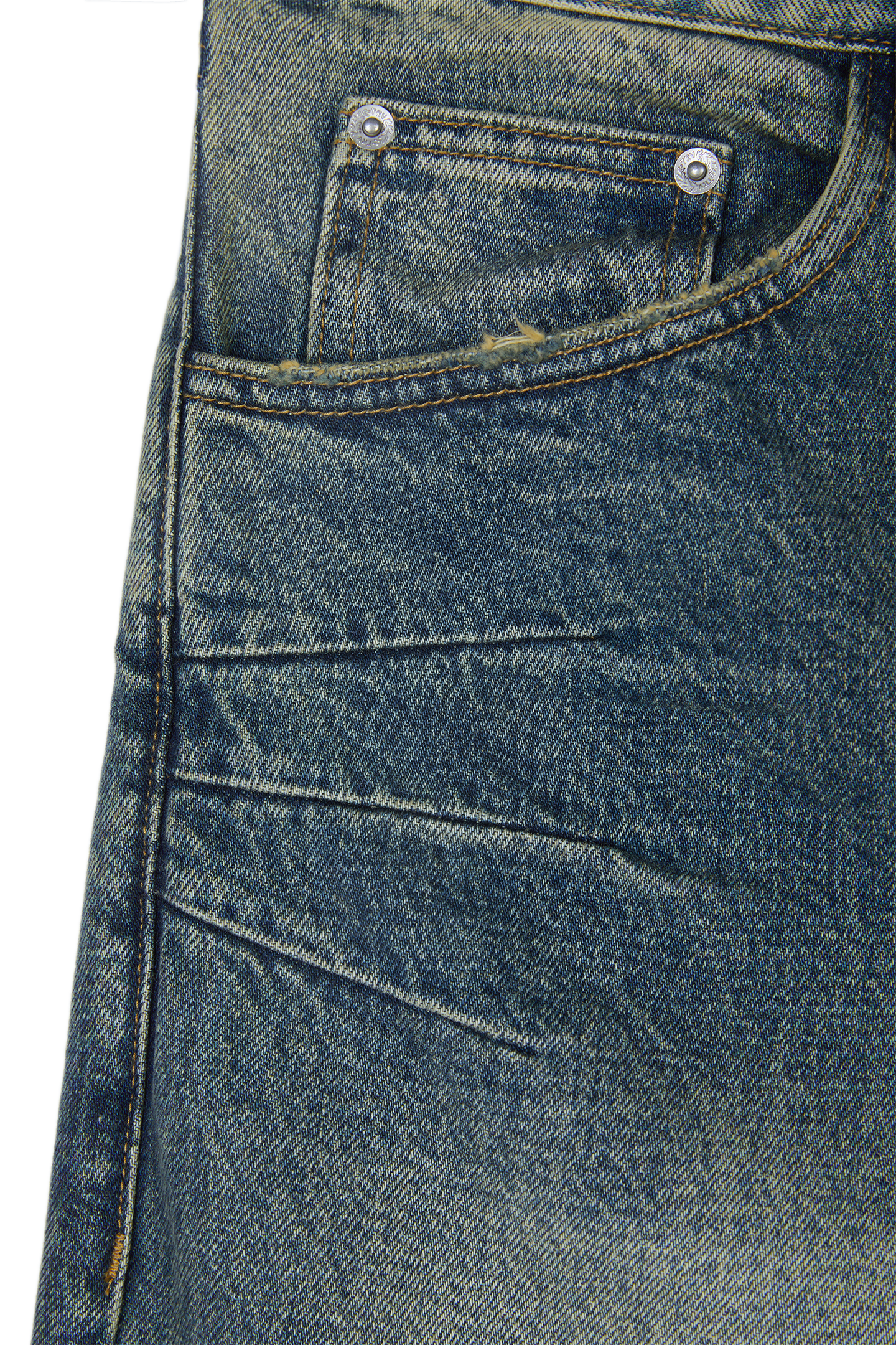 Washed Denim Yellow Blue