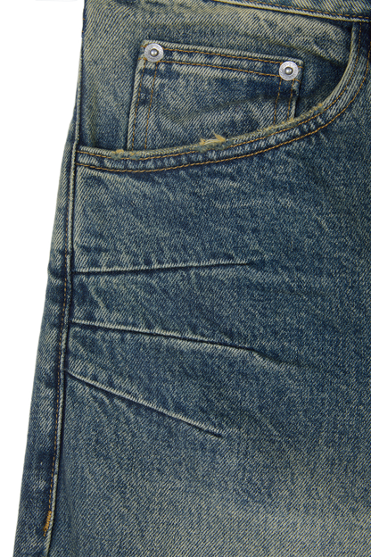 Washed Denim Yellow Blue