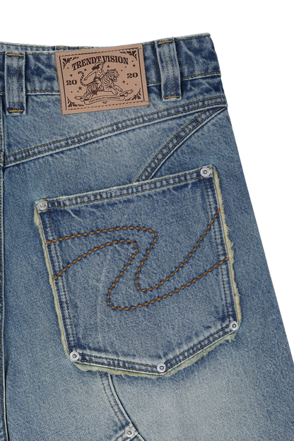 Washed Jorts Blue