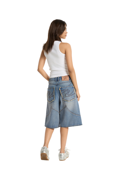 Washed Jorts Blue
