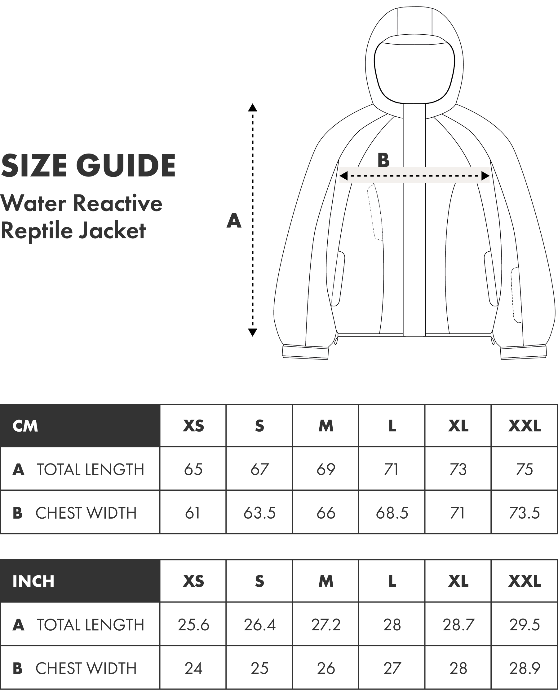 Water Reactive Reptile Jacket Black