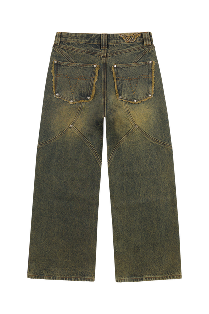 Yellow/Green Denim Jeans