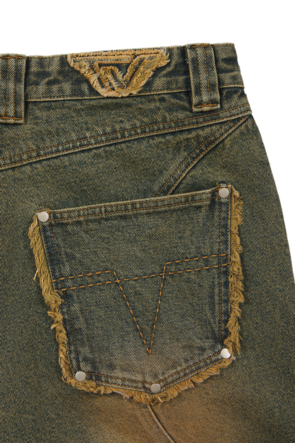 Yellow/Green Denim Jeans