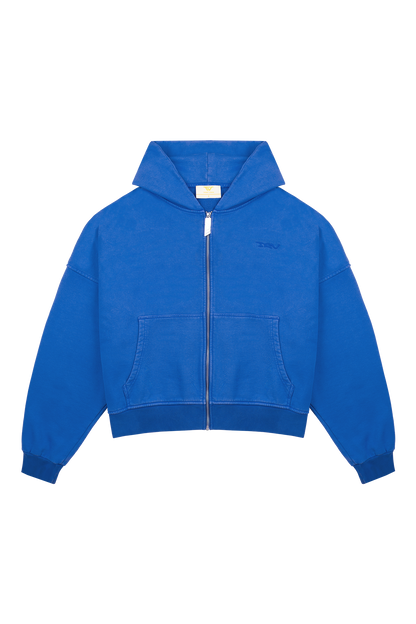 Blue Logo Zip Hoodie