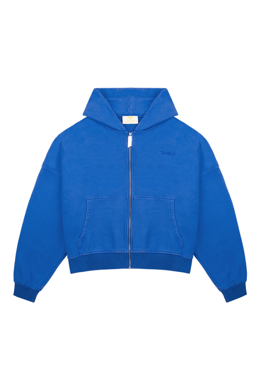 Blue Logo Zip Hoodie