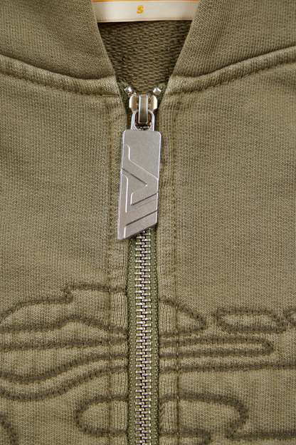 Olive Zip Hoodie