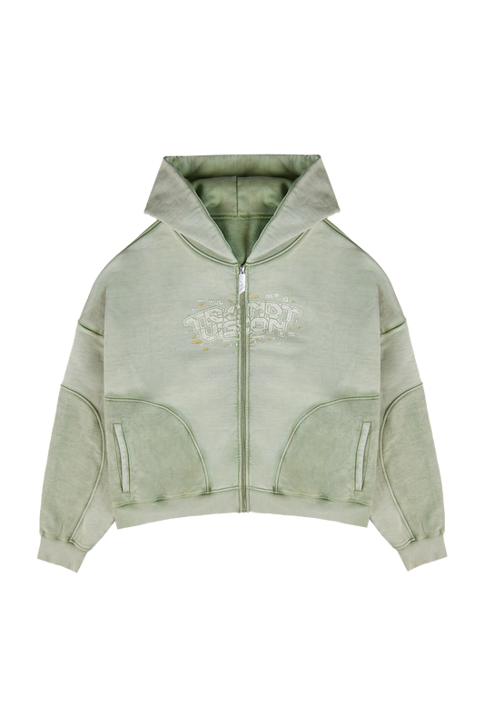 Green Zip Hoodie