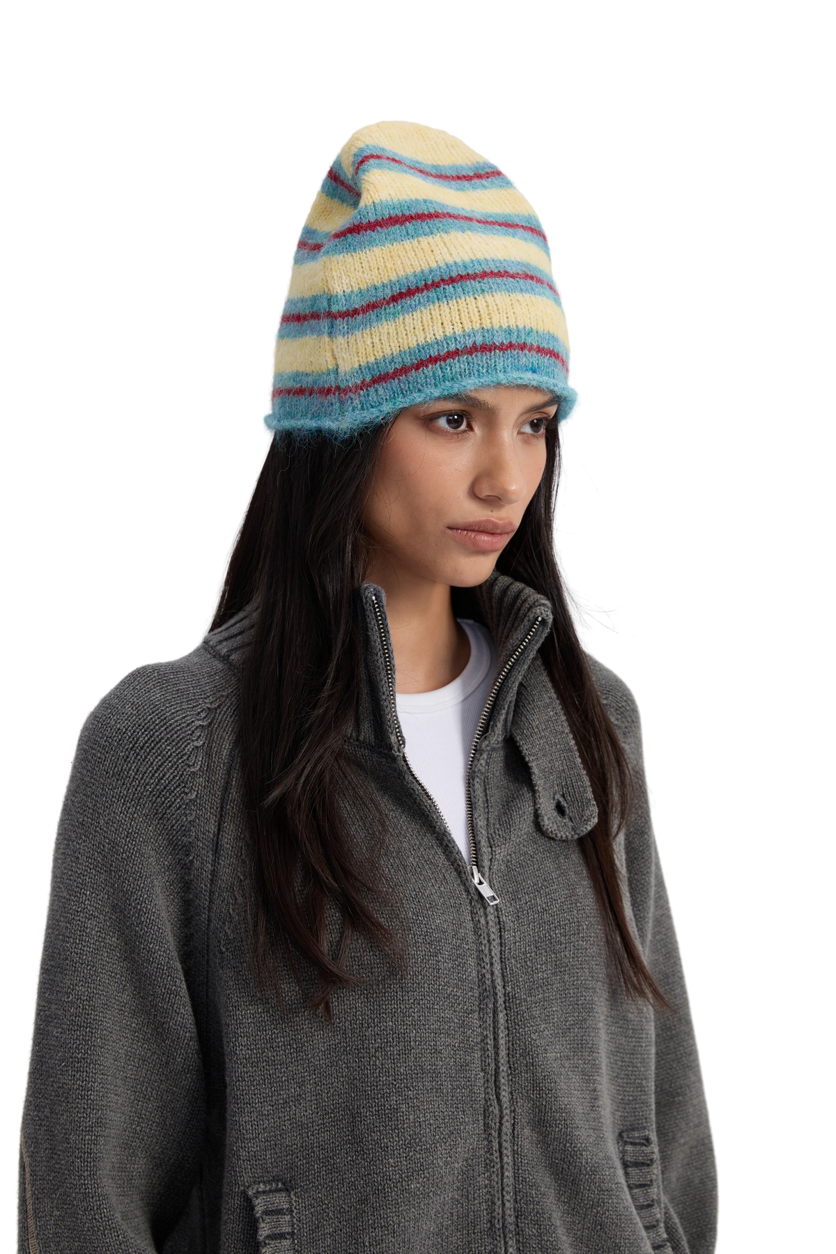 Striped Beanie Yellow