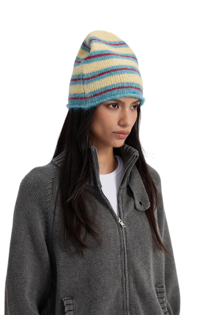 Striped Beanie Yellow