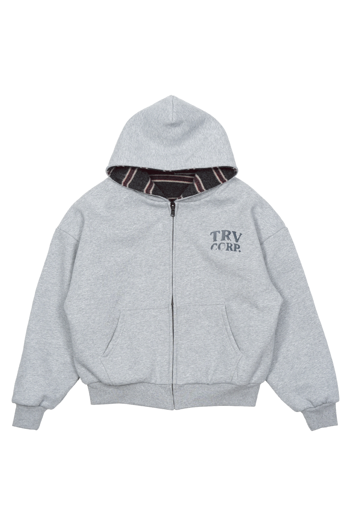 Reversible Striped Zip-Hoodie