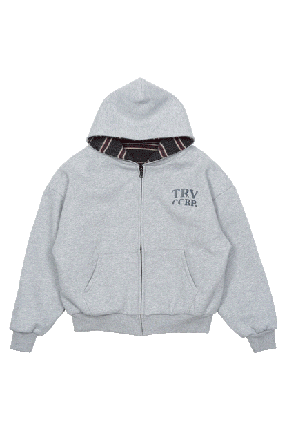 Reversible Striped Zip-Hoodie