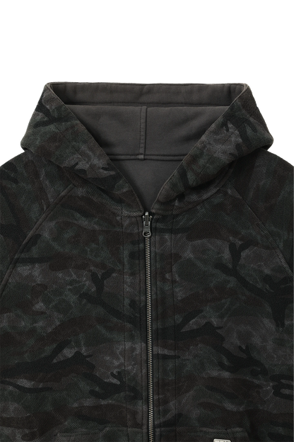 Reversible Camo Zip-Hoodie Stone