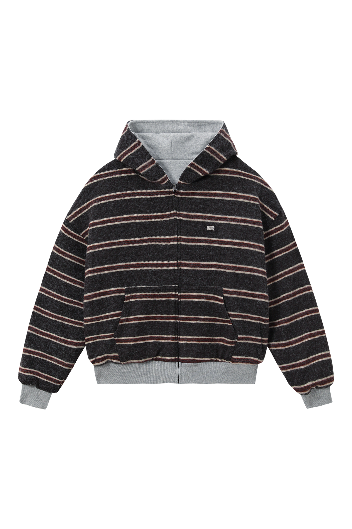Reversible Striped Zip-Hoodie
