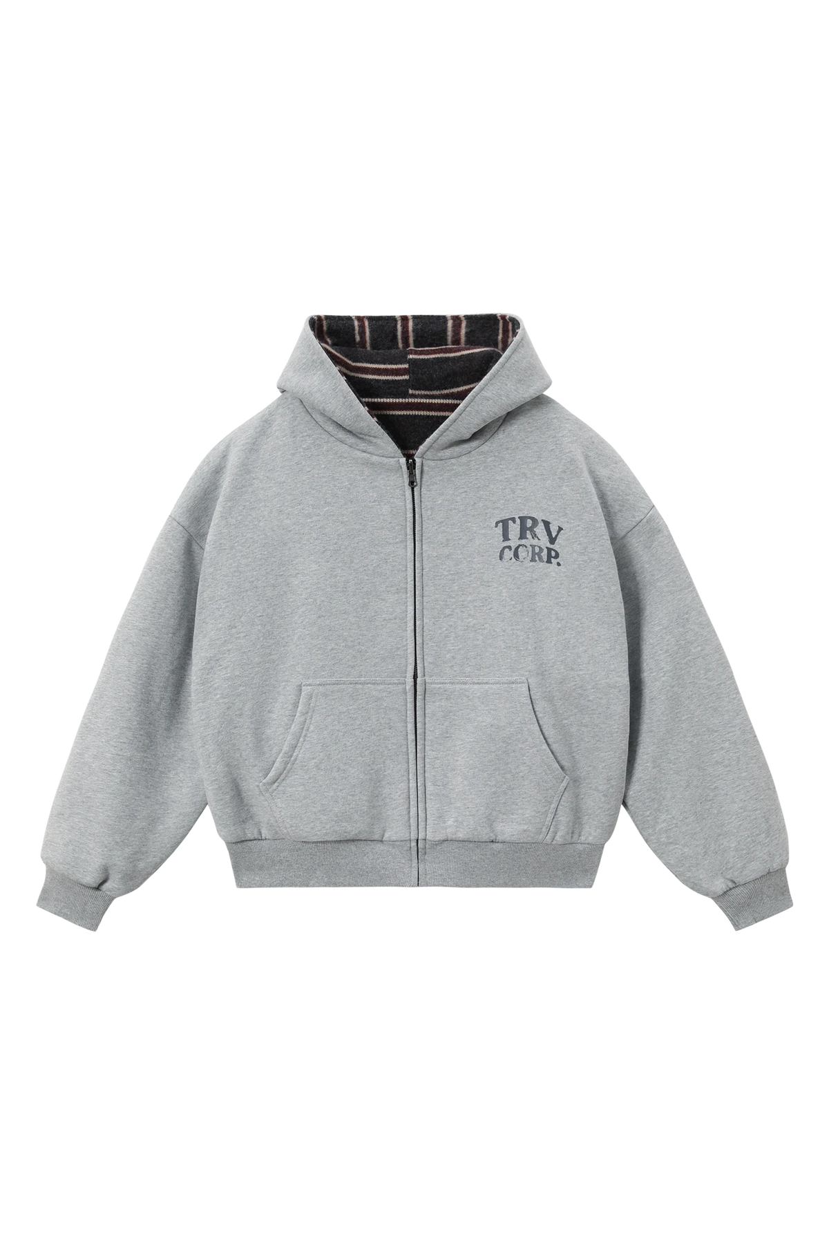 Reversible Striped Zip-Hoodie