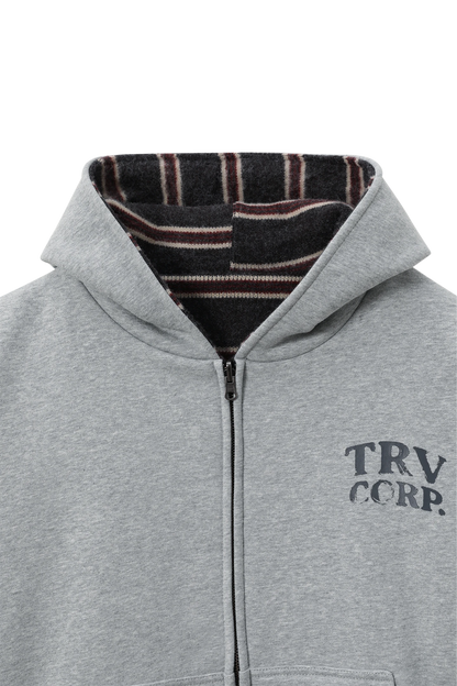 Reversible Striped Zip-Hoodie